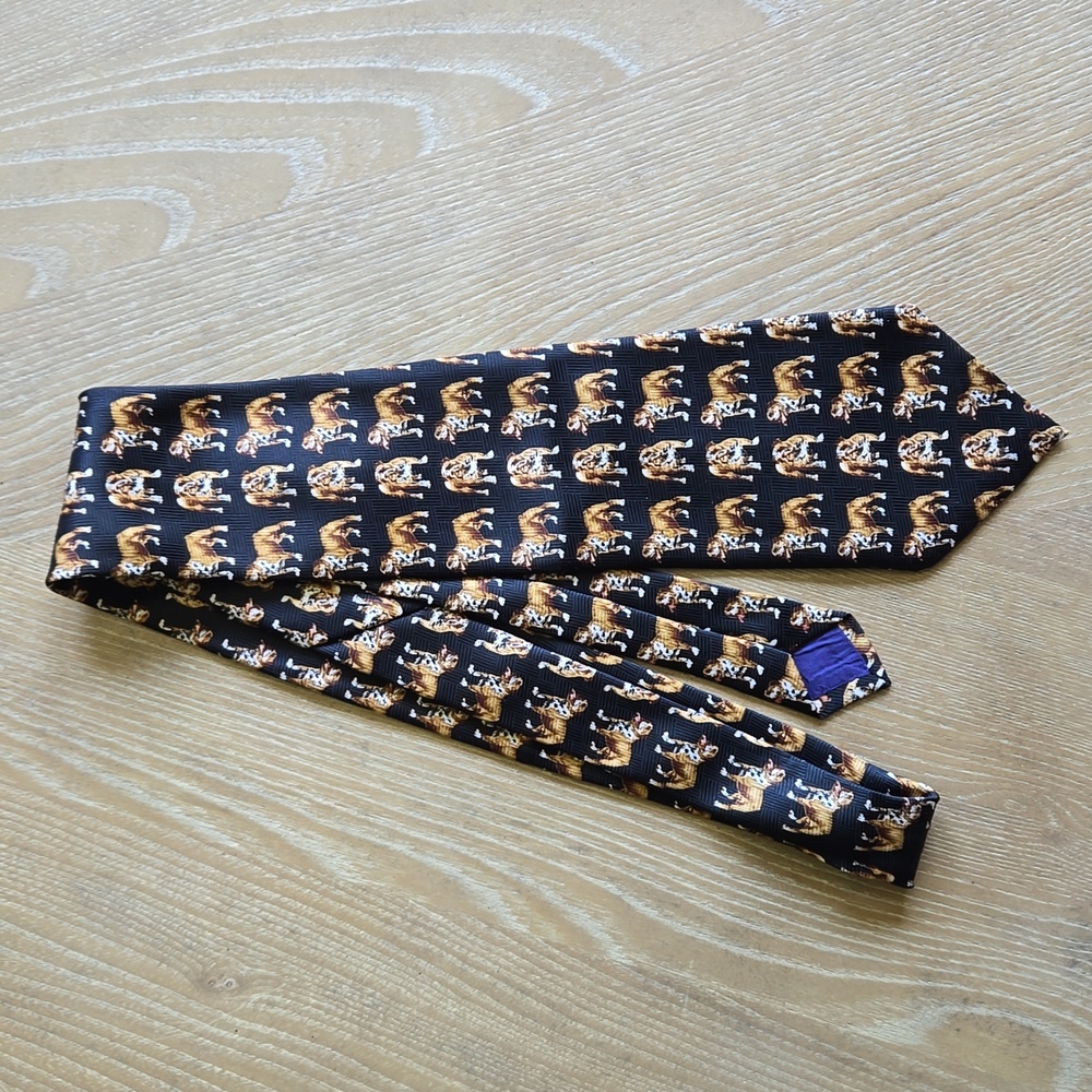 ESOP Bulldog silk necktie